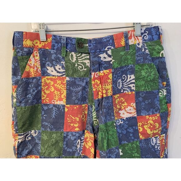 Loudmouth Golf Mens Shorts Size 34 Patchwork Hawaiian Floral Print Multicolor - Picture 2 of 11